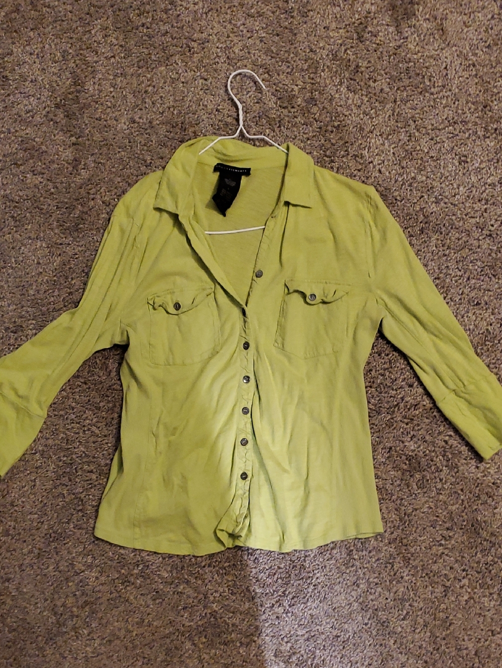 Grace Elements Lime Green Button-Down Shirt